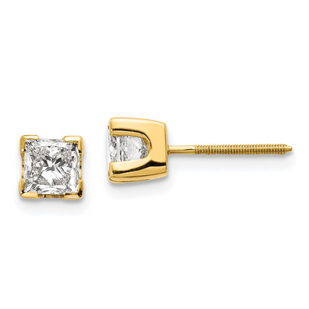 14k 5mm Princess-cut Stud Earring Mountings (XAP7)