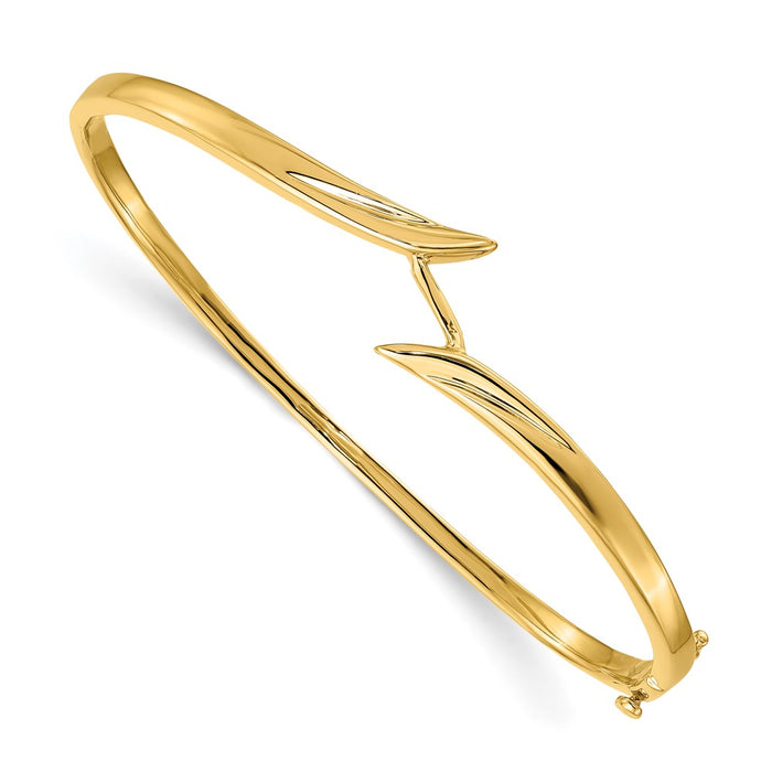 14k Hinged Oval Bangle Bracelet Mounting (XB265)