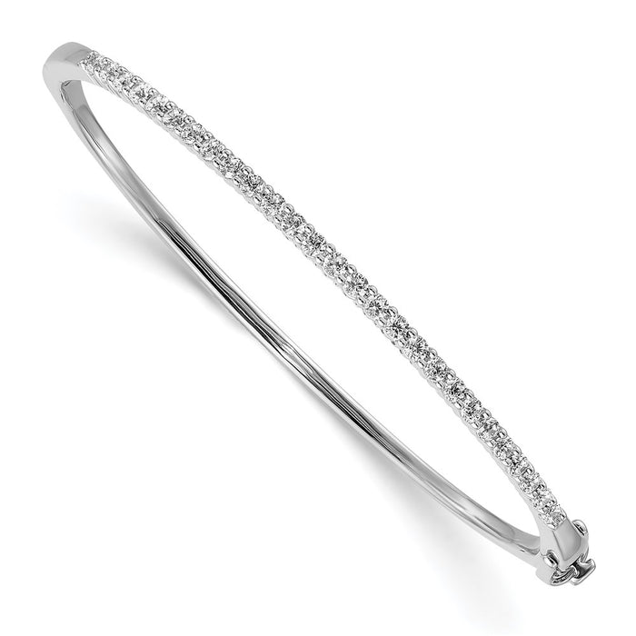 14k White Gold Holds 27 2.2mm .97ct Hinged Bangle Mounting (XB322)