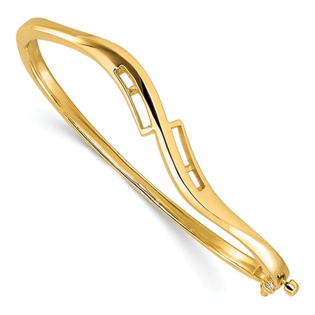 14k Holds 3/8 carat 2-2.0mm/4-2.1mm/4-2.2mm Round Stones Hinged Oval Bangle Bracelet Mounting (XB72)