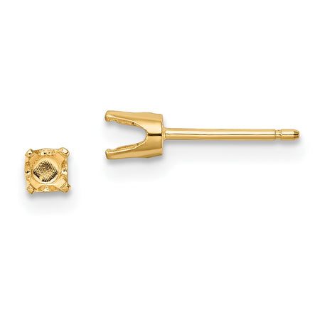 14k 3.5mm Round Stud Earring Mounting w/backs (XD5)