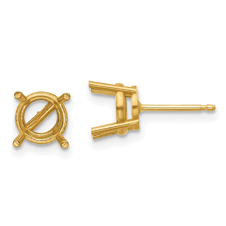 14k 7mm Cushion Earring Mountings (XE108)