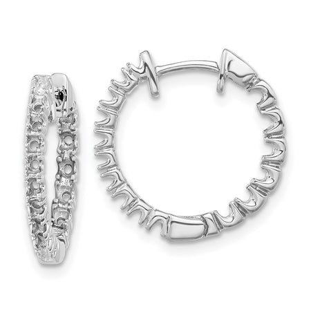 14k White Gold Diamond Hinged Hoop Earring Mountings (XE1351)