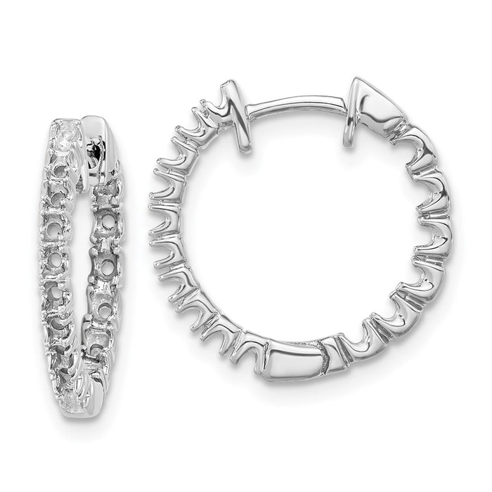 14k White Gold Diamond Hinged Hoop Earring Mountings (XE1351)