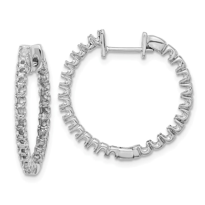 14k White Gold Diamond Hinged Hoop Earring Mountings (XE1352)