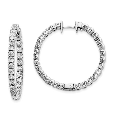 14k White Gold Diamond Hinged Hoop Earring Mountings (XE1354)