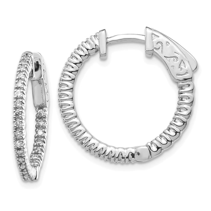 14k White Gold Round Hoop w/Safety Clasp Earring Mountings (XE1983W)