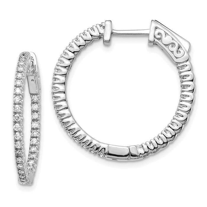 14k White Gold Round Hoop w/Safety Clasp Earring Mountings (XE1984W)