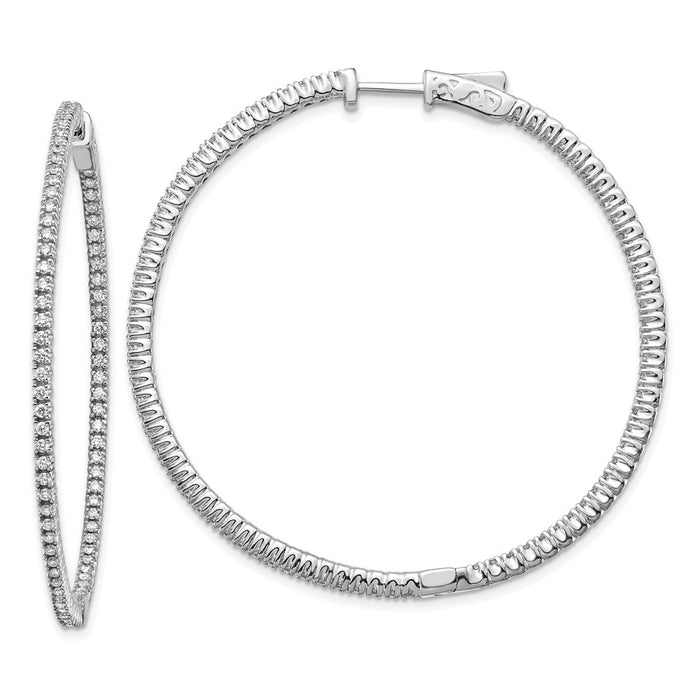 14k White Gold Round Hoop w/Safety Clasp Earring Mountings (XE1986W)