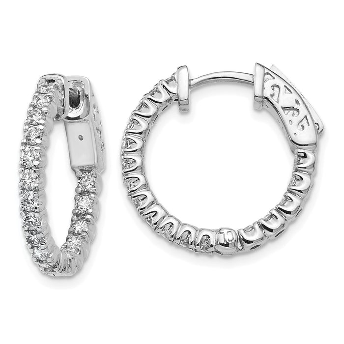 14k White Gold Round Hoop w/Safety Clasp Earring Mountings (XE1987W)