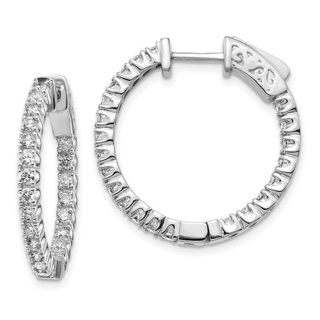 14k White Gold Round Hoop w/Safety Clasp Earring Mountings (XE1988W)