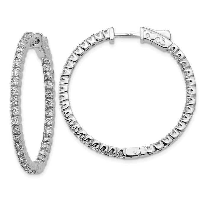 14k White Gold Round Hoop w/Safety Clasp Earring Mountings (XE1989W)