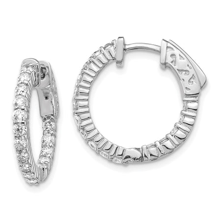 14k White Gold Round Hoop w/Safety Clasp Earring Mountings (XE1990W)