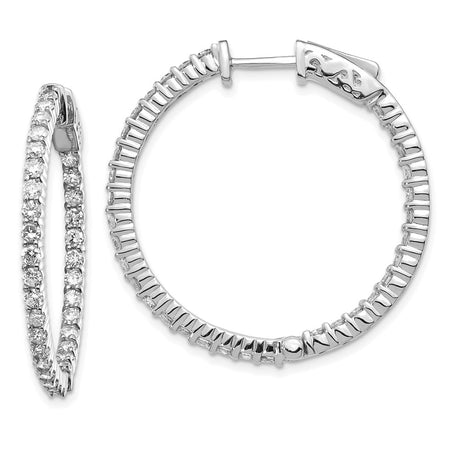 14k White Gold Round Hoop w/Safety Clasp Earring Mountings (XE1991W)