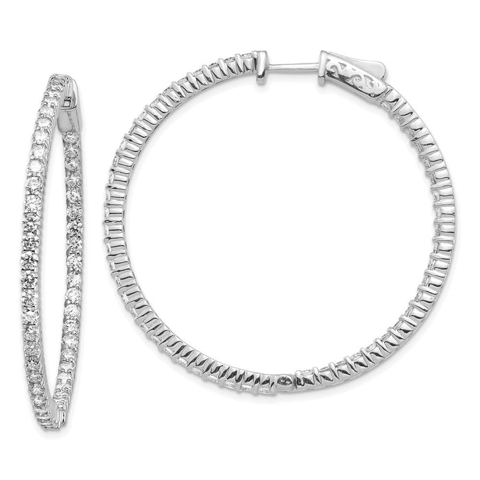 14k White Gold Round Hoop w/Safety Clasp Earring Mountings (XE1992W)