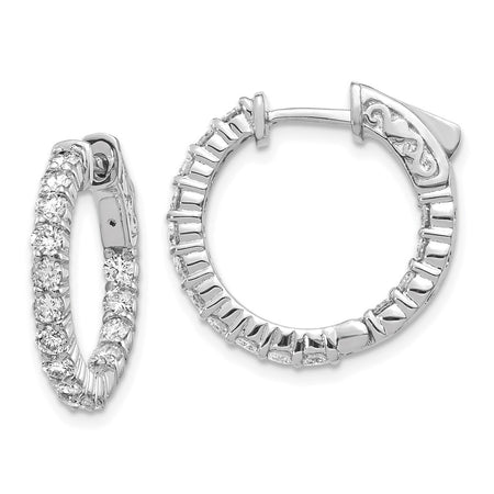 14k White Gold Round Hoop w/Safety Clasp Earring Mountings (XE1993W)
