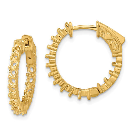 14k Round Hoop w/Safety Clasp Earring Mountings (XE1993)