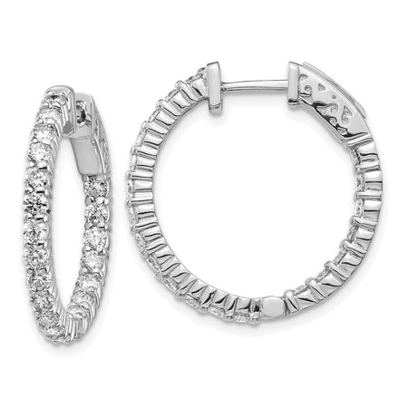 14k White Gold Round Hoop w/Safety Clasp Earring Mountings (XE1994W)