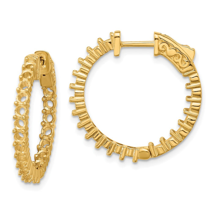 14k Round Hoop w/Safety Clasp Earring Mountings (XE1994)