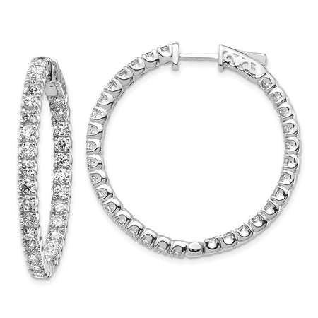 14k White Gold Round Hoop w/Safety Clasp Earring Mountings (XE1995W)