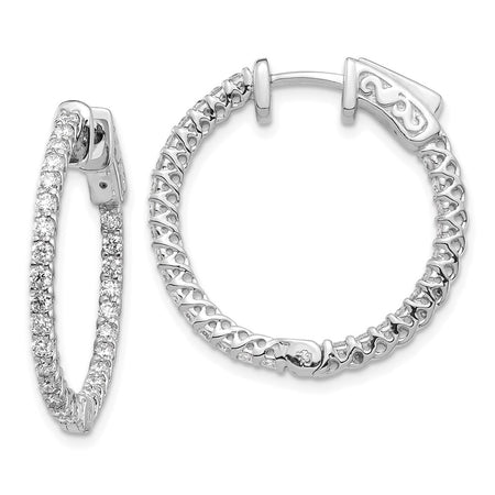14k White Gold Round Hoop w/Safety Clasp Earring Mountings (XE2000W)