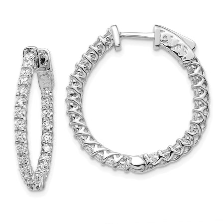 14k White Gold Round Hoop w/Safety Clasp Earring Mountings (XE2003W)