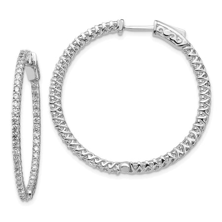 14k White Gold Round Hoop w/Safety Clasp Earring Mountings (XE2004W)