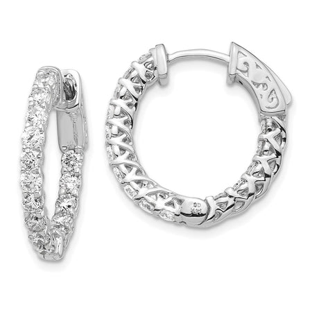 14k White Gold Round Hoop w/Safety Clasp Earring Mountings (XE2005W)