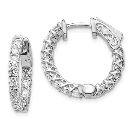 14k White Gold Round Hoop w/Safety Clasp Earring Mountings (XE2008W)