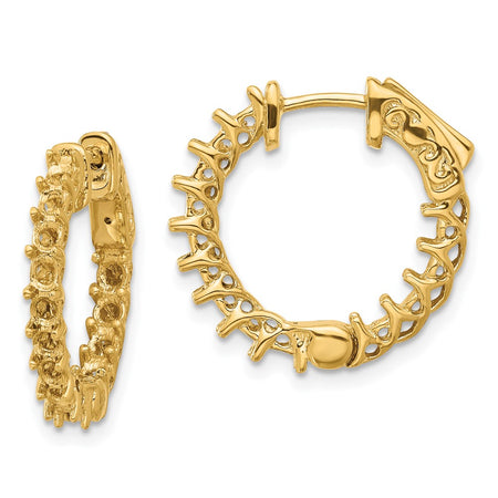 14k Round Hoop w/Safety Clasp Earring Mountings (XE2008)