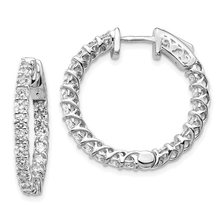 14k White Gold Round Hoop w/Safety Clasp Earring Mountings (XE2009W)