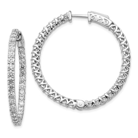 14k White Gold Round Hoop w/Safety Clasp Earring Mountings (XE2010W)