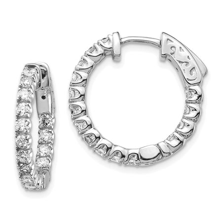 14k White Gold Round Hoop w/Safety Clasp Earring Mountings (XE2011W)