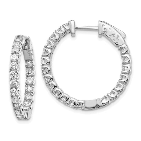 14k White Gold Round Hoop w/Safety Clasp Earring Mountings (XE2012W)