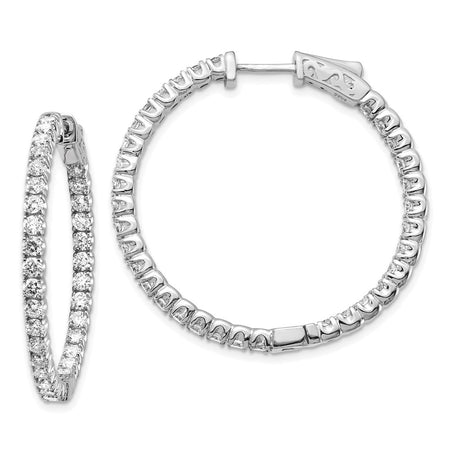 14k White Gold Round Hoop w/Safety Clasp Earring Mountings (XE2013W)