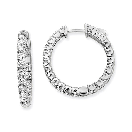 14k White Gold Round Hoop w/Safety Clasp Earring Mountings (XE2014W)