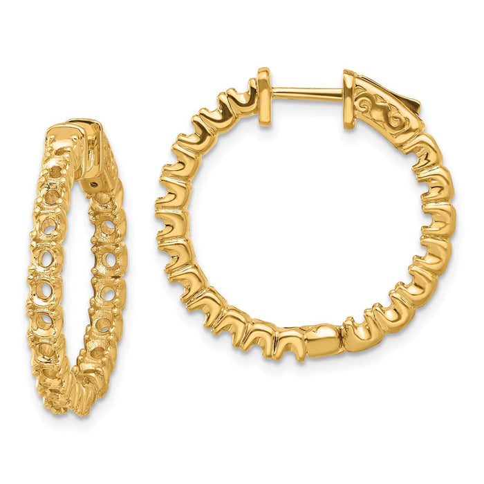 14k Round Hoop w/Safety Clasp Earring Mountings (XE2014)