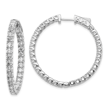 14k White Gold Round Hoop w/Safety Clasp Earring Mountings (XE2015W)