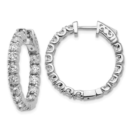 14k White Gold Round Hoop w/Safety Clasp Earring Mountings (XE2016W)