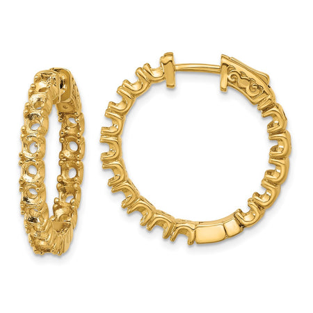 14k Round Hoop w/Safety Clasp Earring Mountings (XE2016)