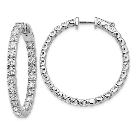 14k White Gold Round Hoop w/Safety Clasp Earring Mountings (XE2017W)