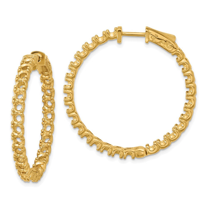 14k Round Hoop with Safety Clasp Earring Mountings (XE2017)