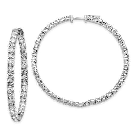 14k White Gold Round Hoop w/Safety Clasp Earring Mountings (XE2018W)