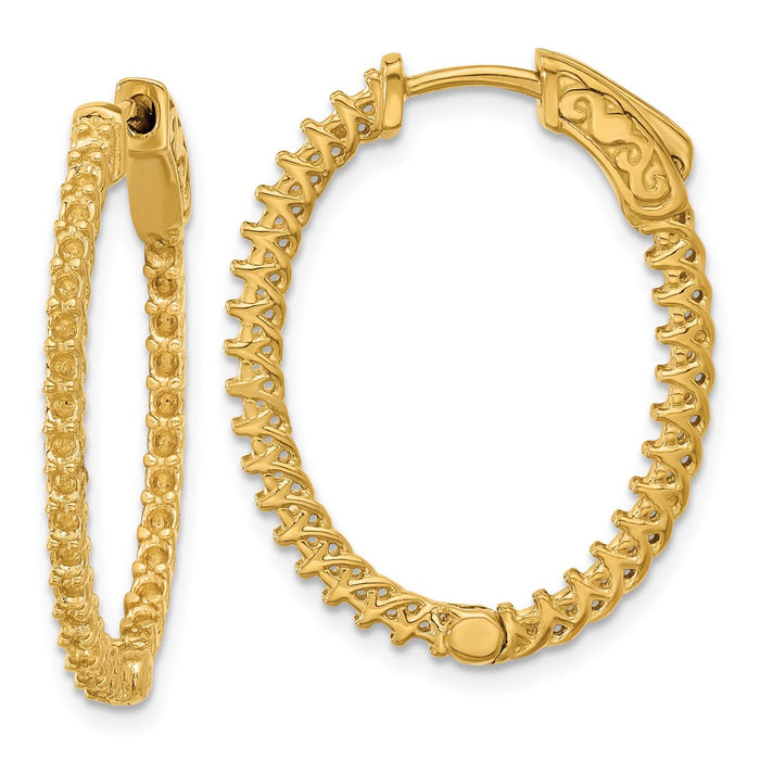 14k Oval Hoop w/Safety Clasp Earring Mountings (XE2019)