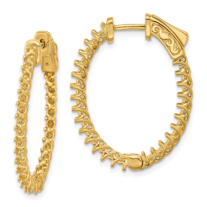 14k Oval Hoop w/Safety Clasp Earring Mountings (XE2021)