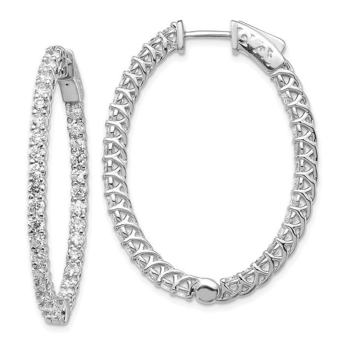 14k White Gold Oval Hoop w/Safety Clasp Earring Mountings (XE2024W)