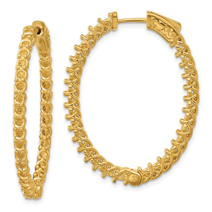 14k Oval Hoop w/Safety Clasp Earring Mountings (XE2026)