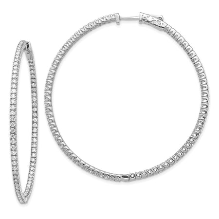 14k White Gold Round Hoop w/Safety Clasp Earring Mountings (XE2031W)