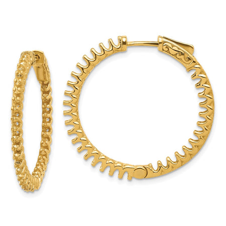 14K 2.3ct  66-2.0mm In/Out  Hoop w/ Safety Clasp Earring Mountings (XE3240)