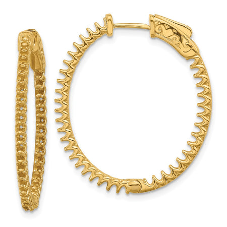 14K 1.52ct  76-1.5mm In/Out  Oval Hoop w/ Safety Clasp Earring Mountings (XE3243)